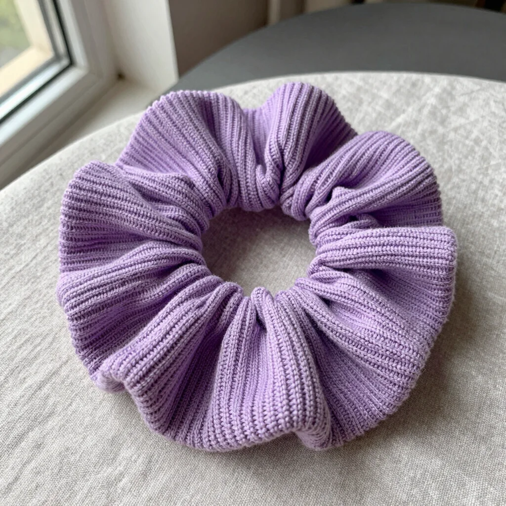 Lilac Rib Scrunchie