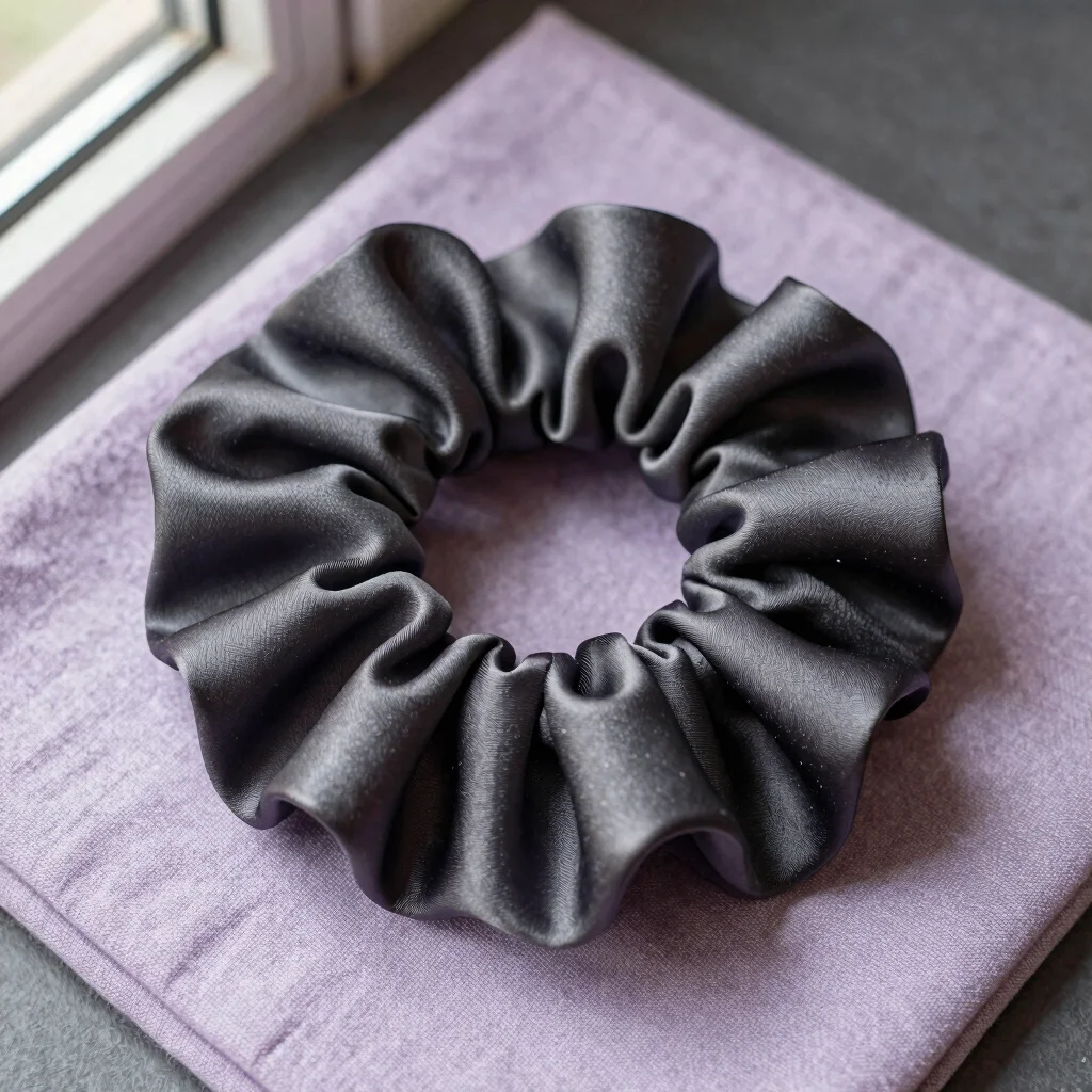 Midnight Satin Scrunchie